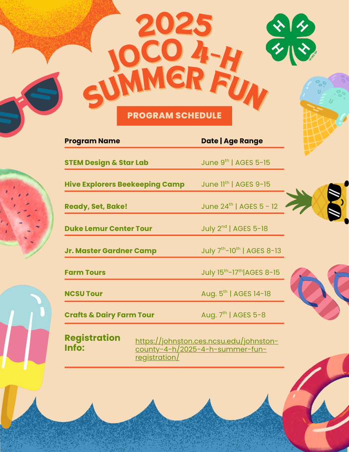 2025 JoCo 4-H Summer Fun Flyer