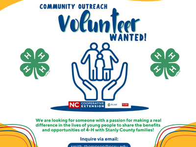 image of a small flyer that reads "community outreach volunteer wanted"