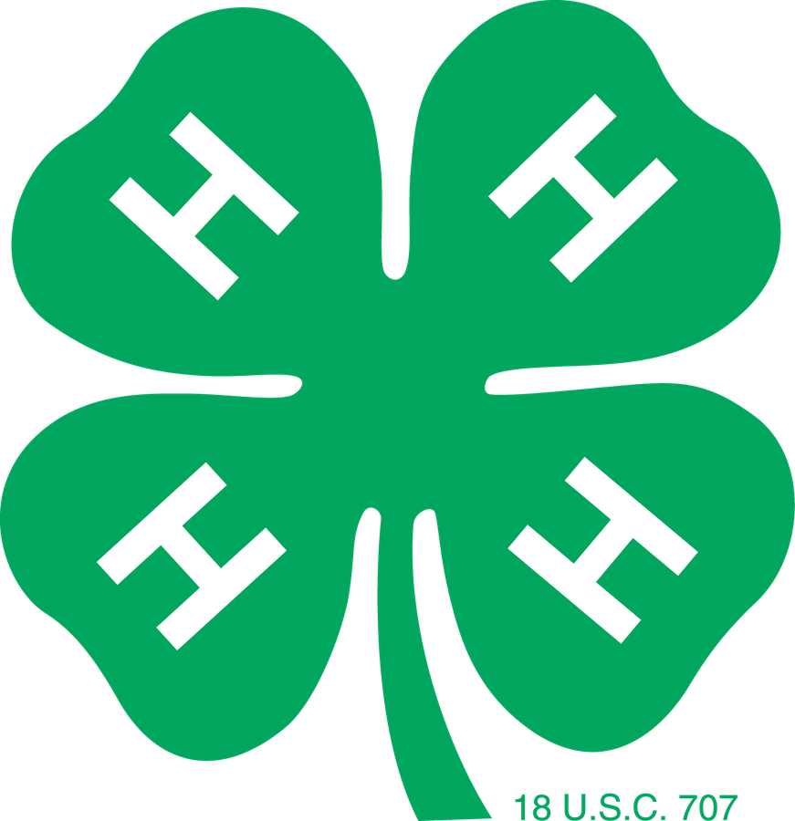 Green four-leaf clover with a white "H" on each leaf and small text "18 U.S.C. 707"