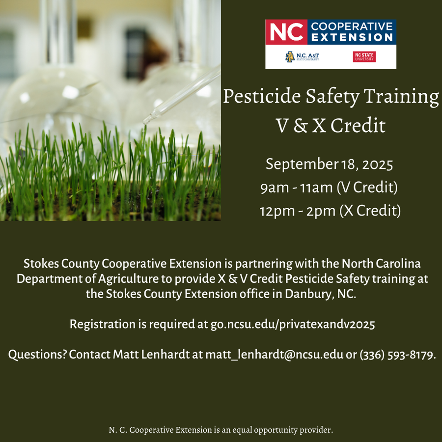 Pesticide safety training V & X Credits.