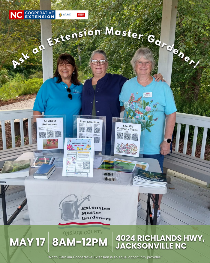 Flyer featuring Extension Master Gardener Volunteers from Onslow County