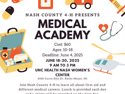 Registration Flyer for 4-H Medical Camp