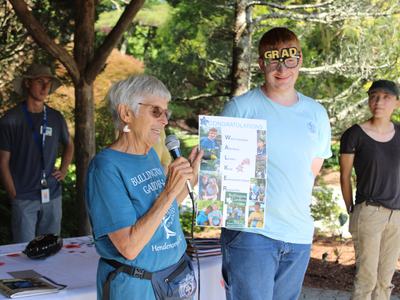 A woman gives a presentation.