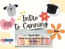 Intro to Canning workshop May 28 2025 at Chowan County Cooperative Extension, 5:30–7:30 pm, Free