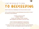 NC Cooperative Extension flyer — Introduction to Beekeeping, Aug 12 2025, 6–8PM, free; registration required