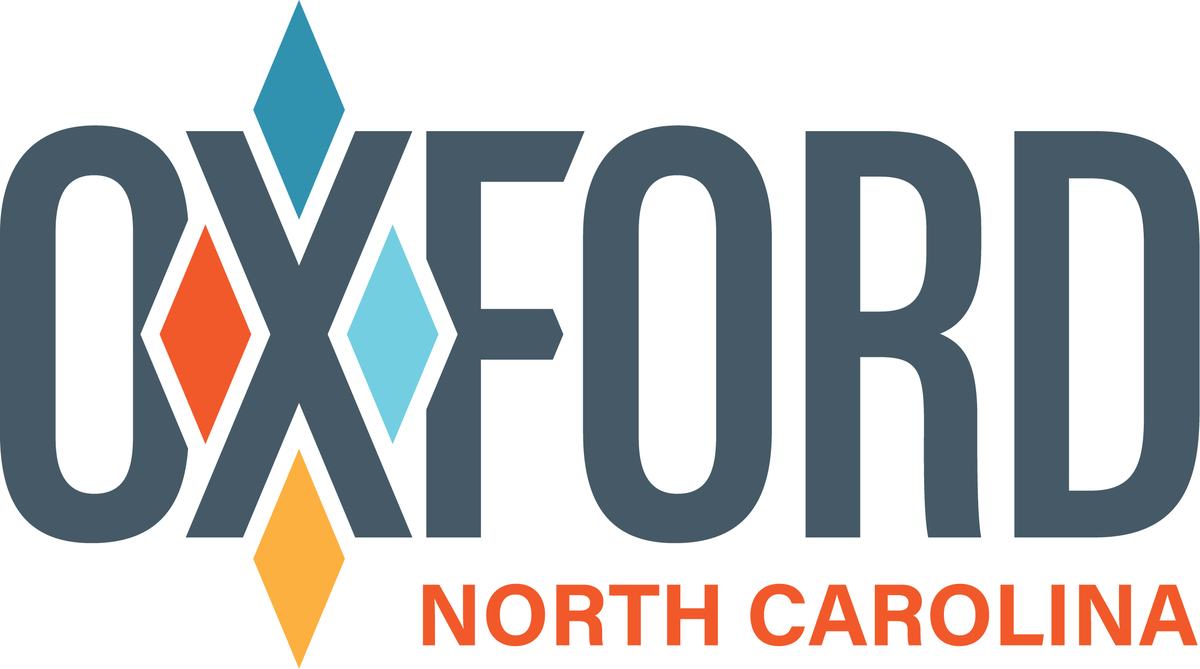 Oxford North Carolina logo with stylized letters and four colored diamond shapes