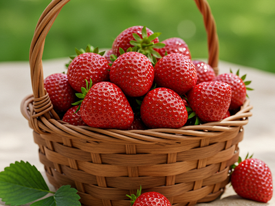 Strawberries in a basket.