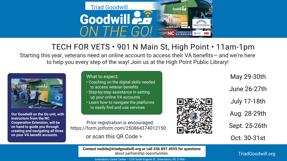 Tech For Vets Monthly Schedule: May - October 2025