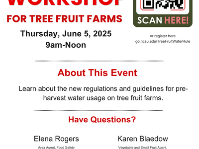 Workshop for tree fruit farms — Thursday, June 5, 2025, 9am–Noon; Henderson County Center