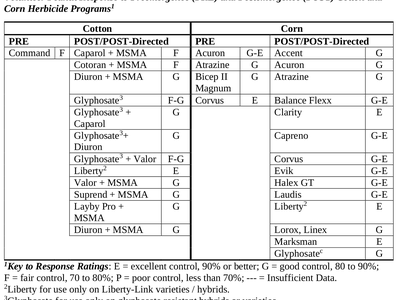 Volunteer Peanut Response to Preemergence and Postemergence Cotton and Corn Herbicide Programs
