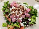 Ham, Strawberry and Goat Cheese Salad with Fig Vinaigrette
