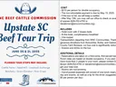 WNC Beef Cattle Commission flyer: Upstate SC Beef Tour Trip, June 20 & 21, 2025