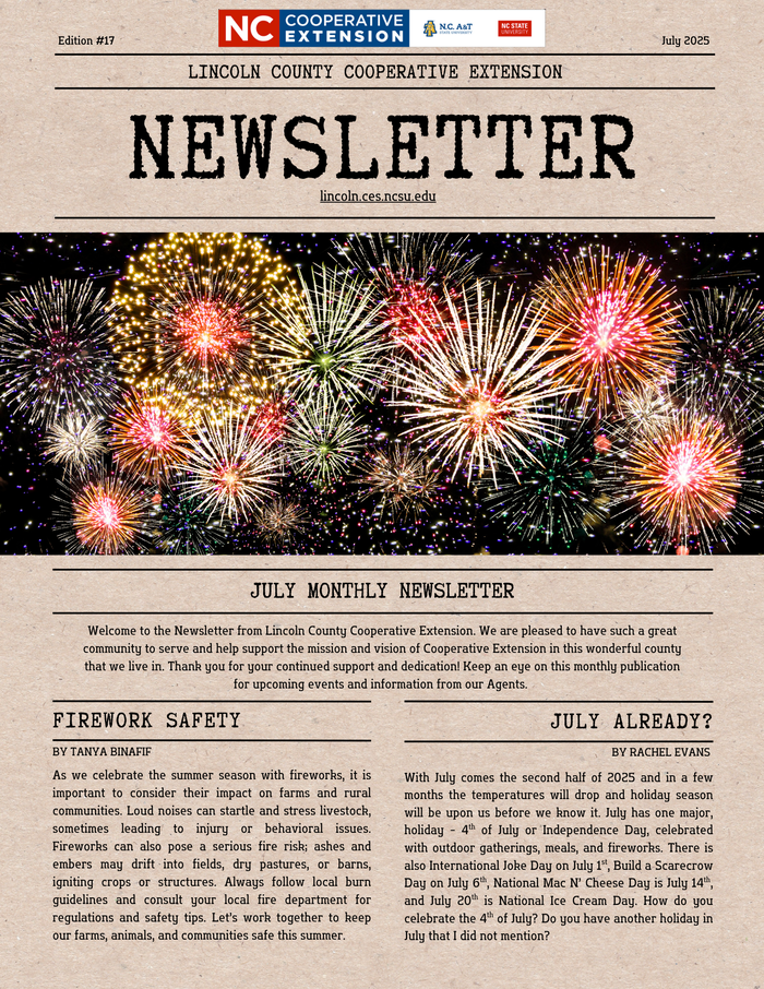 Cover page of July 2025 Newsletter