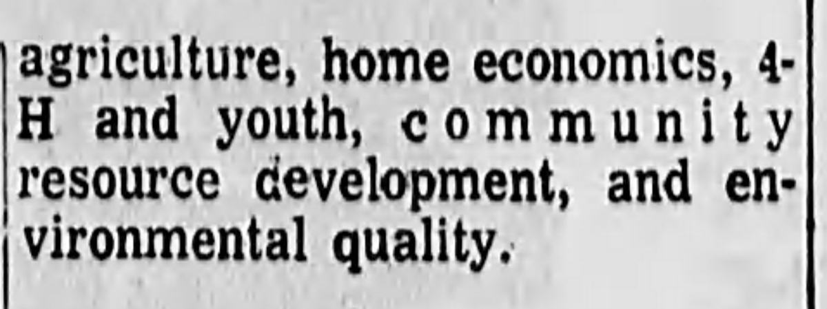 Newspaper article about Buncombe County Cooperative Extension winning a performance award.