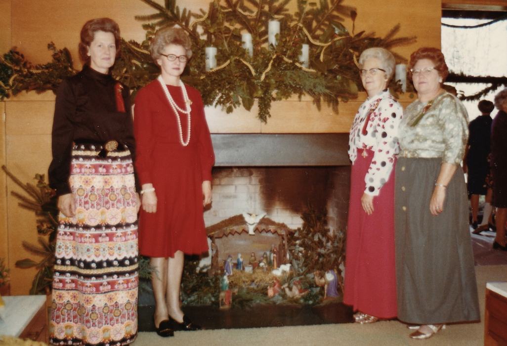 1970s photo of four ladies who decorated the Governor's Western North Carolina Residence.
