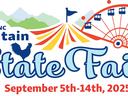 NC Mountain State Fair logo with ferris wheel, carnival tent, rooster; September 5th–14th, 2025