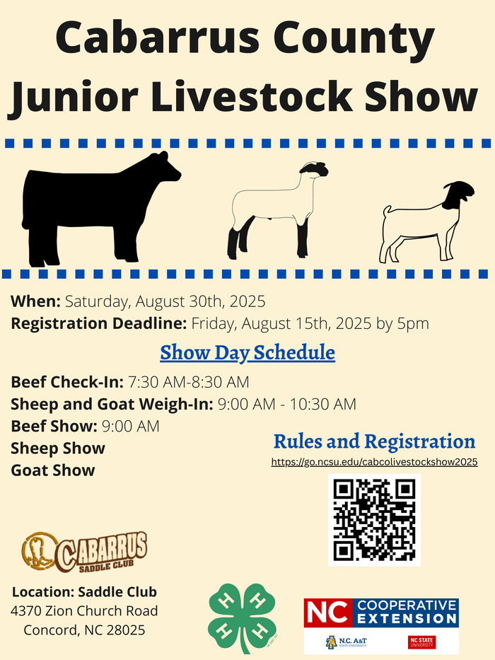 Cabarrus County Livestock Show Flyer
