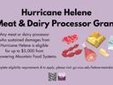 Hurricane Helene Meat & Dairy processor grant.