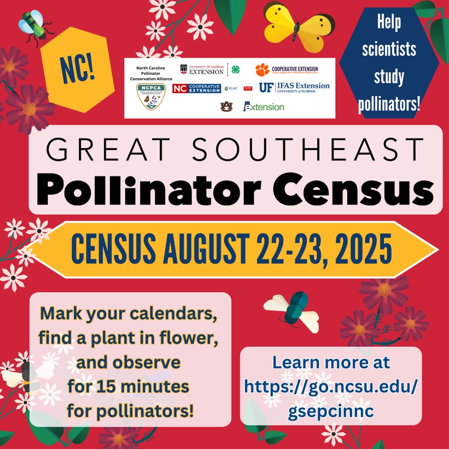 Great Southeast Pollinator Census info graphic about the event.