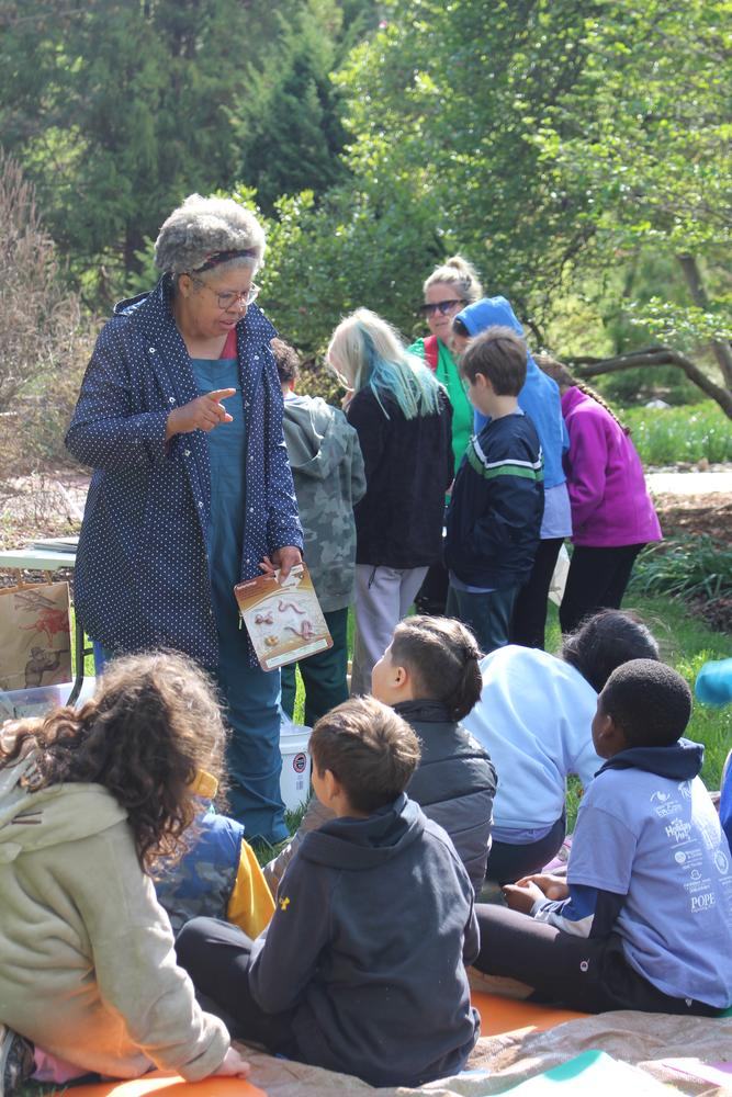 youth participating in outdoor STEM learning