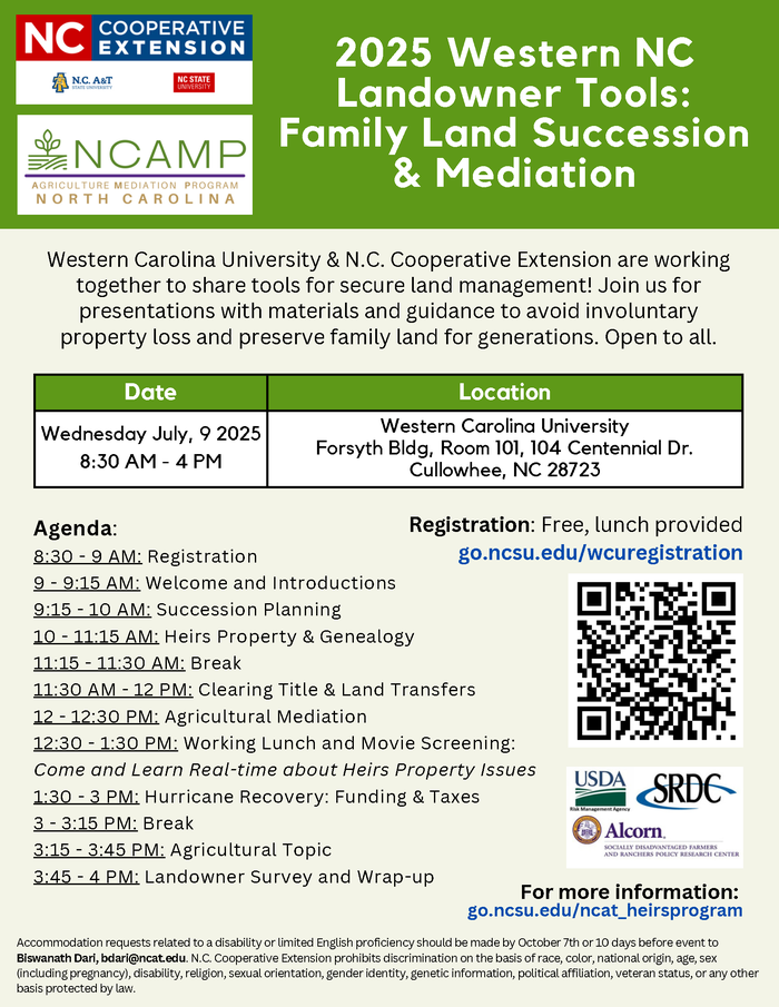 July 9th Farm Succession and Mediation Workshop