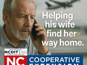 A worried man talks on the phone. Helping his wife find her way home.