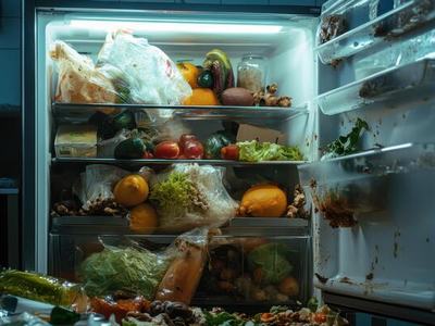 rotten food in fridge