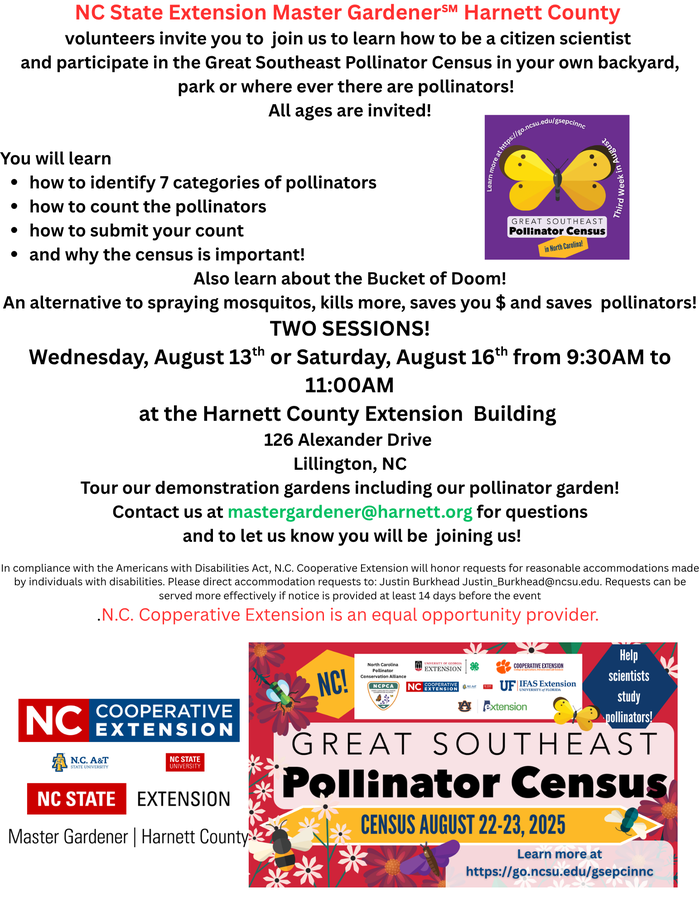 Great Southeast Pollinator Census flyer.