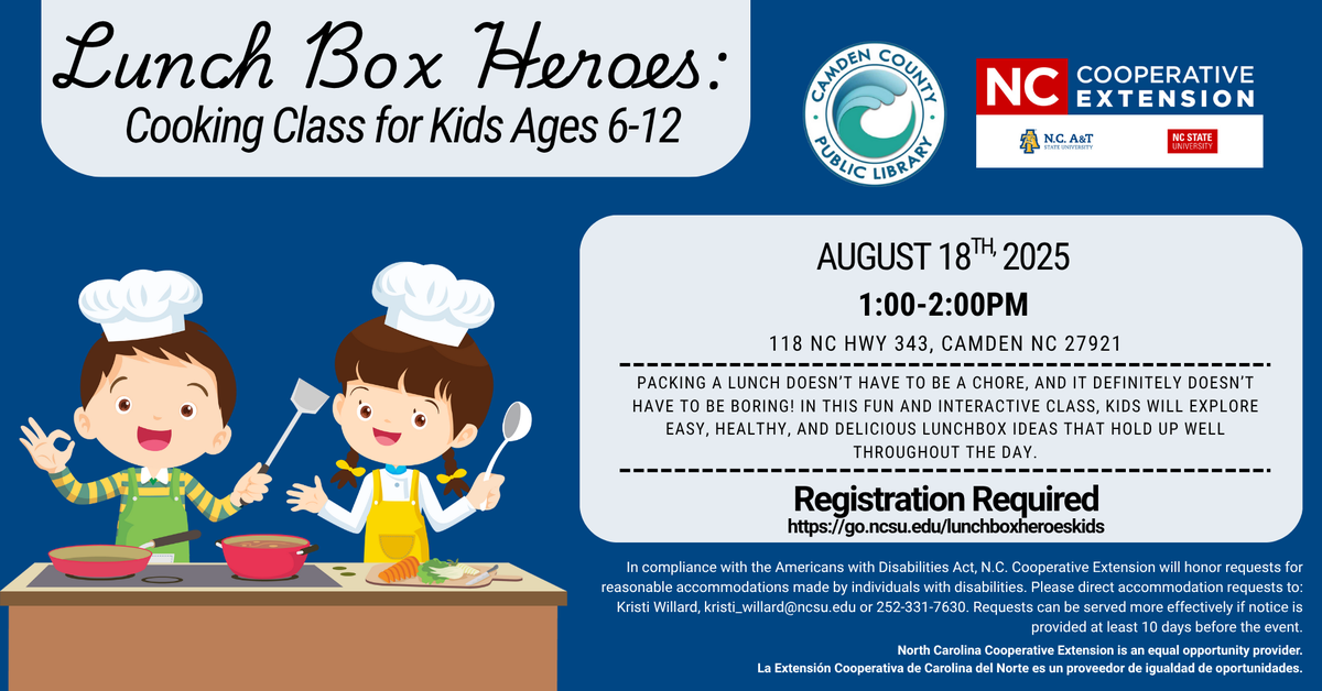 Lunch Box Heroes: Cooking Class for Kids Ages 6-12