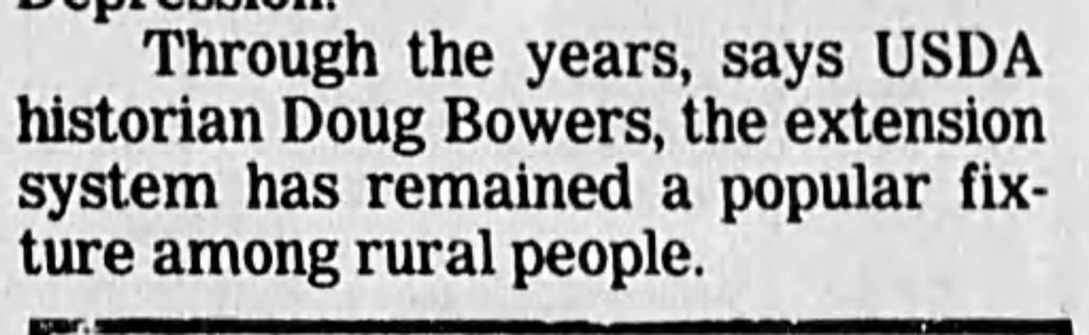 Newspaper article from Asheville Citizen newspaper about the Extension Service celebrating their 75th anniversary.