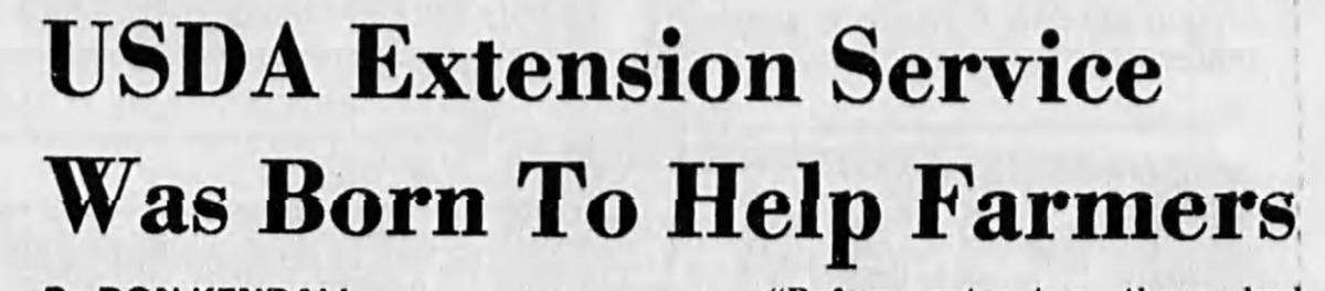 Newspaper headline from Asheville Citizen newspaper about the Extension Service celebrating their 75th anniversary.