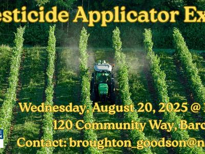 Tractor spraying a field