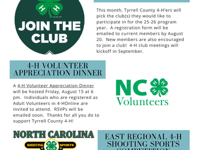 Flyer for August's Newsletter