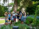Children learning in the herb garden