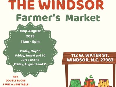 Windsor Farmers Market open August 1 and 15