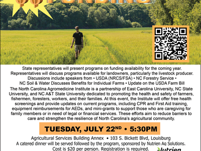 Finding the Funds for your Farm program flyer date, time, loction, registration information