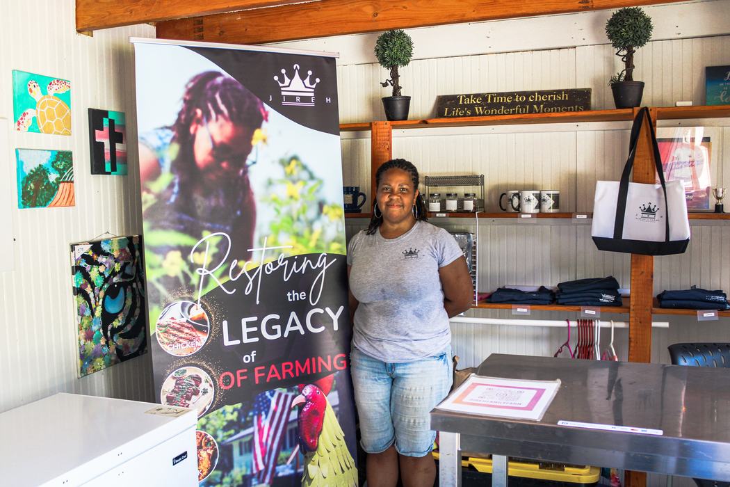 Valerie Jarvis in the Jireh Family Farms market