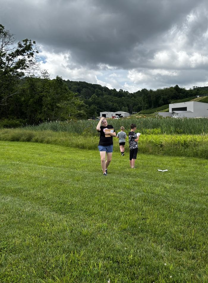 Youth looking at a wetland.