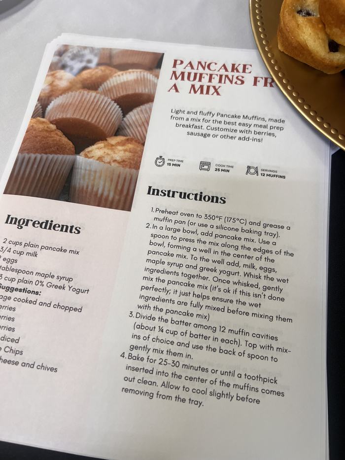 An exert of the Muffin Mix Pancake recipe.