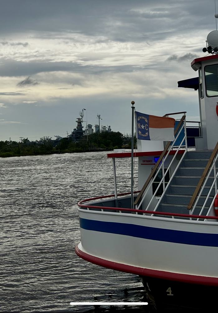 Boat with NC Flag on the Cape Fear