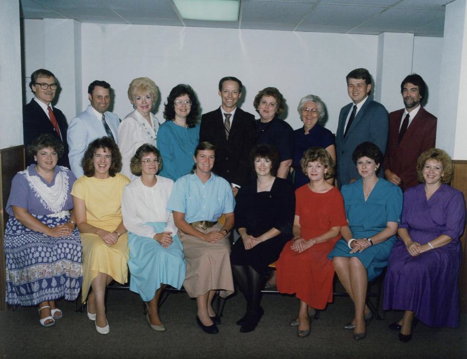 Group photo of the Buncombe County Cooperative Extension Staff in August, 1989