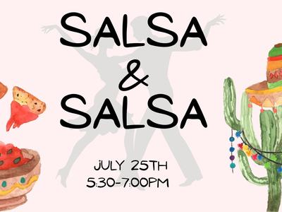 Salsa dancers, chips and salsa, cactus