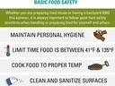 SUMMER COOKOUTS BASIC FOOD SAFETY: Maintain hygiene; limit 41°F–135°F; cook to temp; clean surfaces