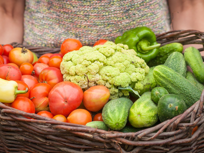 Basket of fresh vegetables