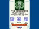 The Extension Connection podcast poster with QR codes for Amazon Music, Spotify, Apple Podcast