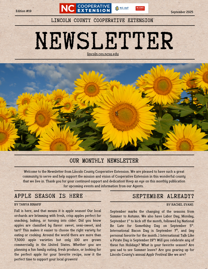 Cover Page of September 2025 Newsletter