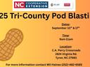 2025 Tri-County Pod Blasting — Sept 10 & 17, 9–11am, C.A. Perry Crossroads, Tyner NC