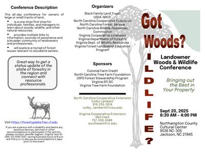 Got Woods? Landowner Woods & Wildlife Conference Sept 20, 2025 8:30 AM–4:00 PM