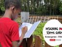Boy journaling in school garden