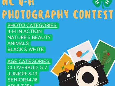 NC 4‑H Photography Contest — Entry deadline: September 15th